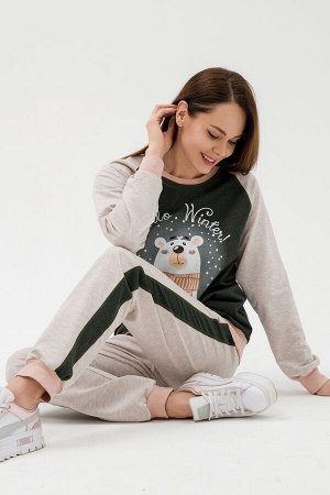 Костюм женский из футера Гамми хаки