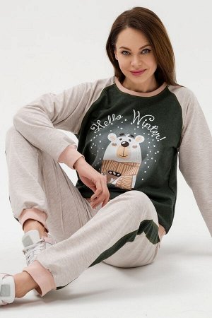 Костюм женский из футера Гамми хаки