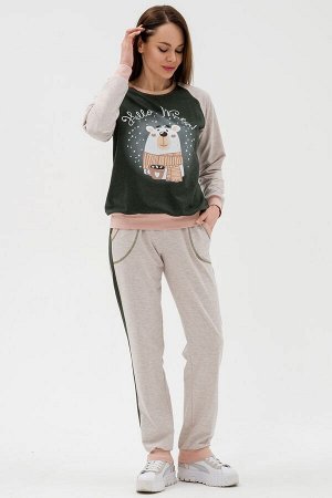 Костюм женский из футера Гамми хаки