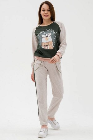 Костюм женский из футера Гамми хаки