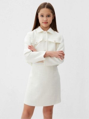 Комплект для девочки (жакет и юбка) MINAKU: PartyDress, белый.