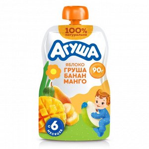 АГУША пюре ябл-груша-банан-манго с 6 мес. 90гр. м/у