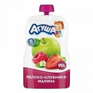 АГУША пюре ябл-клубн-малина с 6 мес. 90гр. м/у