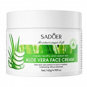 Крем для лица SADOER Aloe Vera Алое Вера. 140гр, Увлажняющий, освежающий, 98% алоэ вера. Стимулирует регенерацию тканей, насыщает клетки эпидермиса влагой. Для всех типов кожи.   пр. Китай.