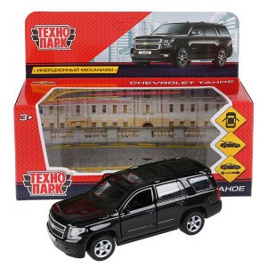 TAHOE-BK Машина металл "CHEVROLET TAHOE" 12см, открыв. двери, инерц, ЧЁРНЫЙ в кор. Технопарк в кор.2*36шт