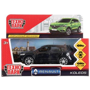 KOLEOS-BK Машина металл RENAULT KOLEOS, длина 12см, открыв. двери, инерц, черный, в кор.Технопарк в кор.2*36шт