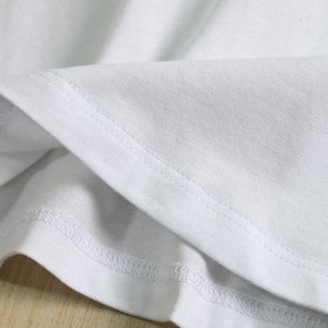 Хлопковая футболка с круглым вырезом, короткими рукавами и принтом, белая