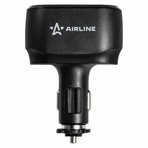 Разветвитель прикуривателя Airline Pro 12/24В, 1 гнездо, 1xUSB (5В, 2.4А), 1xUSB Type-C PD (5В/3А, 9В/2А, 12В/1.5А), 120Вт, черный, с предохранителем, арт. AEBD033