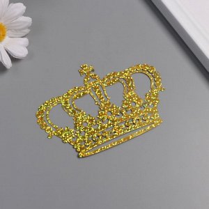 Наклейка бумага, пластик "Корона императора" голография золото набор 12 шт 3 размера