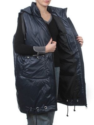 8858 DK. BLUE Жилет утепленный женский (120 гр. холлофайбер) 60 российский