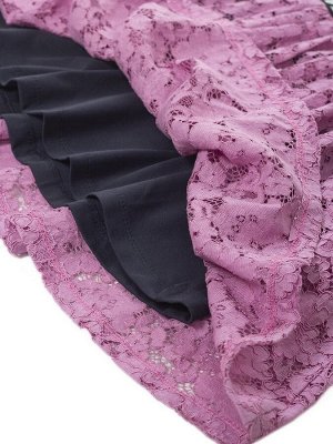 Платье приталенное с юбкой на сборке  Цвет:лиловый