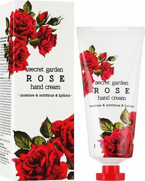 Крем для рук Jigott Secret Garden Rose 100мл. Содержит экстракт Розы. Увлажняет, смягчает, разглаживает кожу. Устраняет стягивание и дискомфорт, хорошо впитывается. пр. Ю.Корея
