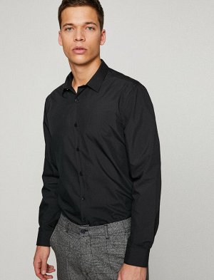 Классическая черная рубашка SLIM FIT