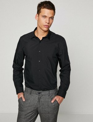 Классическая черная рубашка SLIM FIT