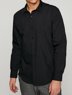 Классическая черная рубашка SLIM FIT