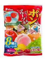 Леденцы фруктовые шарики Ассорти 8 вкусов Lion, 111 гр.