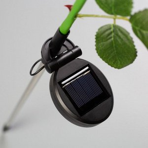 Садовый светильник «Роза красная», уличный, на солнечной батарее, 75 см, 1 LED, свечение белое
