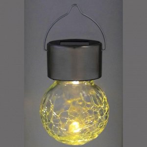 Садовый светильник «Лампочка», уличный, на солнечной батарее, 6x9 см, 1 LED, свечение тёплое белое