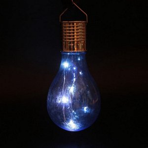 Садовый светильник на солнечной батарее «Лампочка», 8?14?8 см, 5 LED, свечение белое