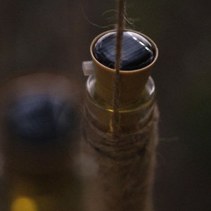 Гирлянда «Нить» 1 м роса с пробкой, IP44, серебристая нить, 10 LED, фиксинг, солнечная батарея, свечение белое