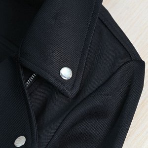 Короткая куртка на молнии с длинными рукавами, черная