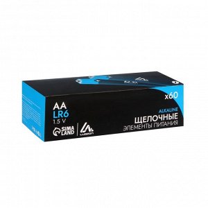 Батарейка алкалиновая (щелочная) Luazon, AA, LR6, спайка, 4 штуки