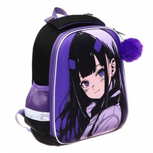 Рюкзак каркасный, 35x26x13, Seventeen, девочка EVA, фиолетовый