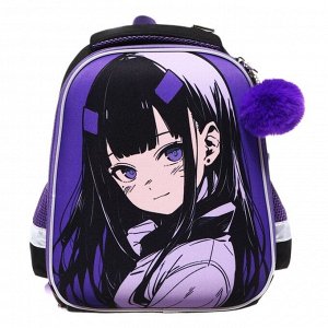 Рюкзак каркасный, 35x26x13, Seventeen, девочка EVA, фиолетовый