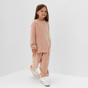 Костюм детский (свитшот, брюки) KAFTAN Plushy 36 (134-140 см), бежевый
