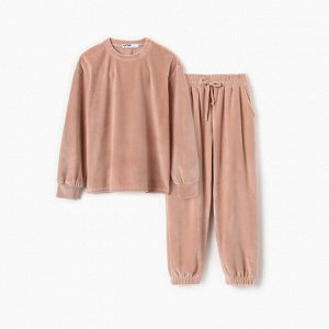 Костюм детский (свитшот, брюки) KAFTAN Plushy 30 (98-104), бежевый