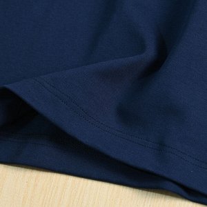 Платье трикотажное с коротким рукавом с воротником-поло, синий