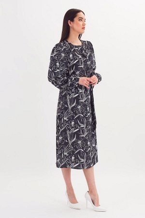 Платье. Цвет: чёрный белый с рисунком