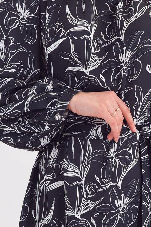 Платье. Цвет: чёрный белый с рисунком