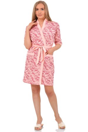 Комплект пижама и халат "Адель" коралл