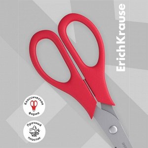 Ножницы ErichKrause EasyCut, 19 см, улучшенная заточка, ударопрочный пластик, блистер, МИКС