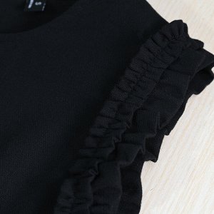 Хлопковое платье прямого кроя без рукавов, черное