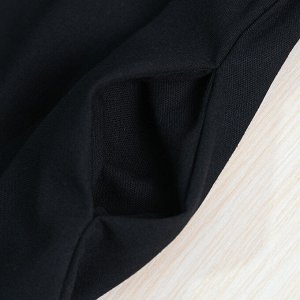 Хлопковое платье прямого кроя без рукавов, черное