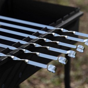 GRILLBOOM Набор шампуров 6шт, нерж.сталь, 60см, в чехле