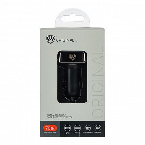 BY Зарядное устройство с подсветкой 12/24 В, 70 Вт QC, PD 2*Type-c/2*USB-A, алюминий, пластик