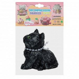 Игрушка Сквиш антистресс "Котик с милыми глазками", TPR, 13х15х4,5см, 2 дизайна