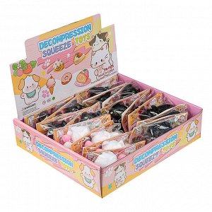 Игрушка Сквиш антистресс "Котик с милыми глазками", TPR, 13х15х4,5см, 2 дизайна