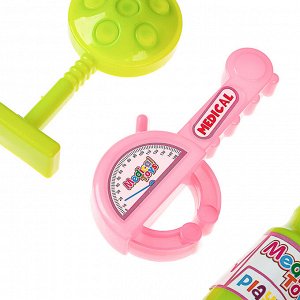 ИГРОЛЕНД Игровой набор доктора в сетке, 9 пред., пластик, 9,5x20x9 см,  для детей 3+