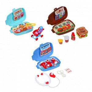 ИГРОЛЕНД Набор игровой в чемодане, мини, PP, ABS, картон, 12х6х18,5 см, 3 дизайна
