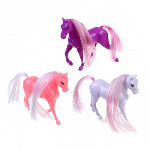 ИГРОЛЕНД Лошадка с расческой, ABS,PP, 13,5х3,5х16 см, 3 цвета