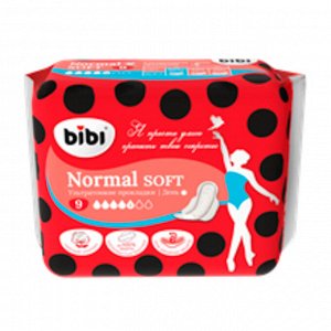 Прокладки гигиенические BiBi Normal Soft/Super Soft, 5 капель, п/э, 9/8шт
