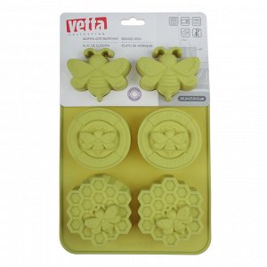 VETTA Форма силиконовая 6 ячеек, 25,5x17,5x3,0см "Медовая"