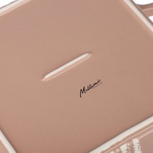 MILLIMI Форма для запекания и сервировки квадрат.с ручками, керамика, 26х21х5см, 1,2л, бежевая