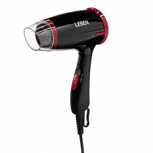 LEBEN Фен для волос складной, 1500Вт, 2 скорости, HT-1505