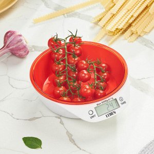 LEBEN Весы кухонные электронные c чашей, макс.нагрузка до 5кг (точн. измер. 1 гр)