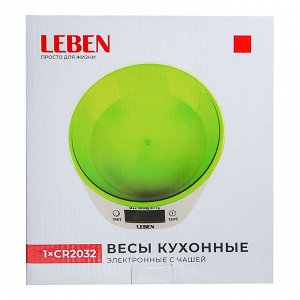 LEBEN Весы кухонные электронные c чашей, макс.нагрузка до 5кг (точн. измер. 1 гр)
